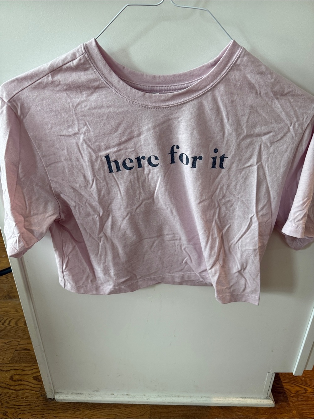 Fabletics Light Pink Graphic Crop Tee
